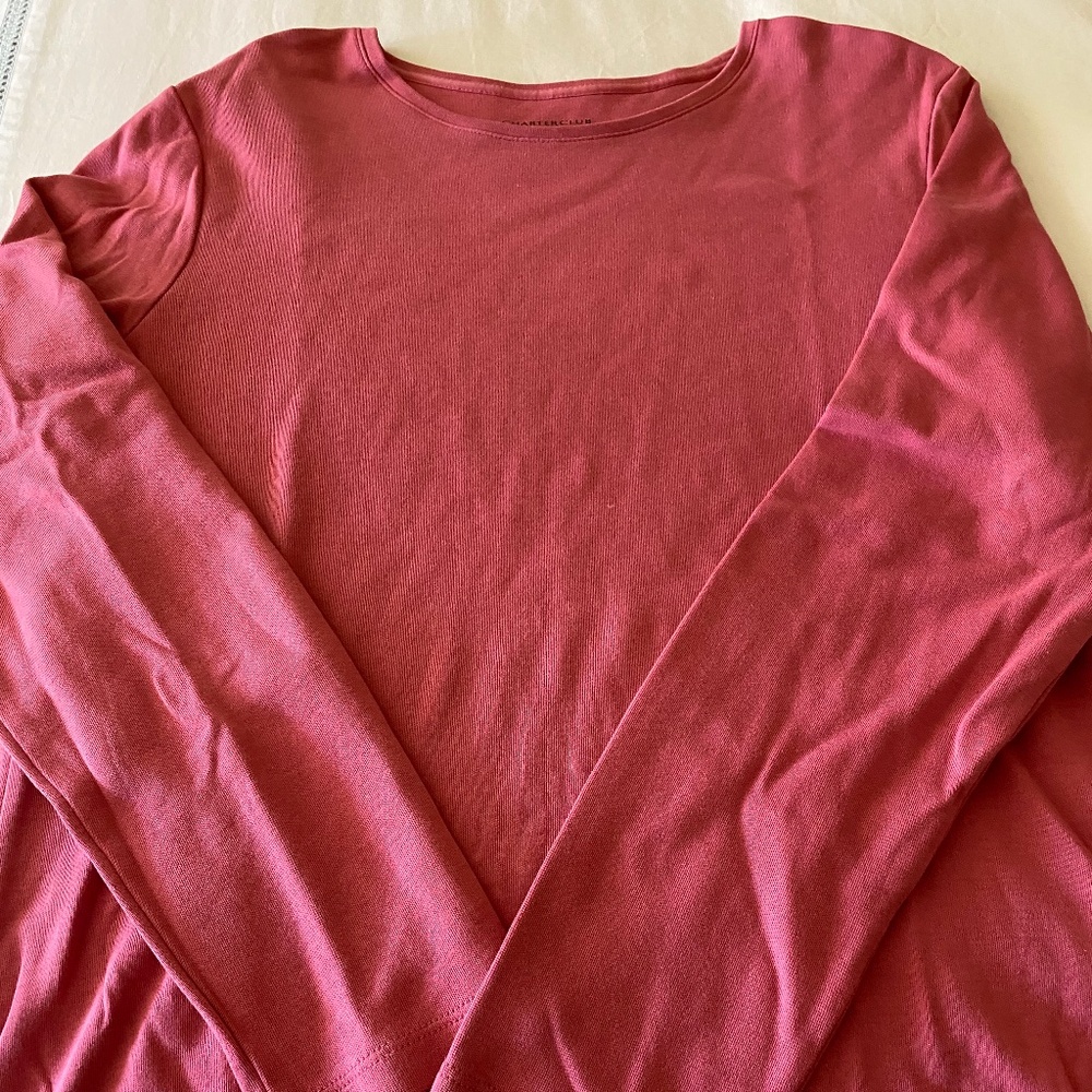 Charter Club LS Rose colored tee shirt